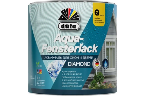 Эмаль для окон и дверей влагорегулирующая Dufa Aqua-Fensterlack глянцевая белая