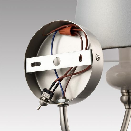 8283/1W CLASSI LN26 051 никель/белый, металл/керамика/текстиль Бра Е14 1*40W 220V KENTUKI