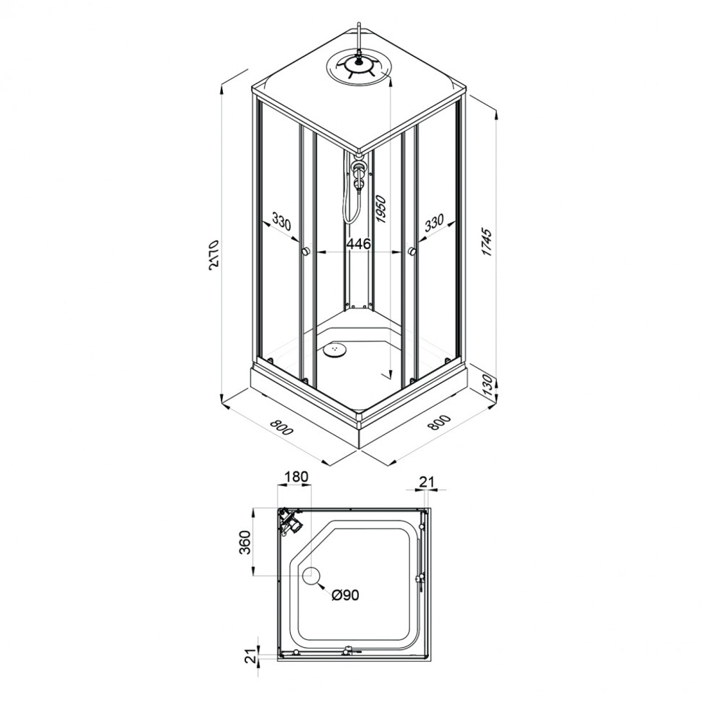 Душевая Кабина Вельвет-К 80*80 А