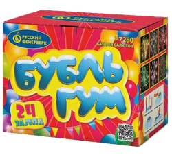 АКЦИЯ Батарея салютов РФ Бубль Гум 24 залпов калибром 0.8" высотой 35 метров