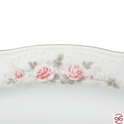 Блюдо овальное Bernadotte Серая роза платина 39 см