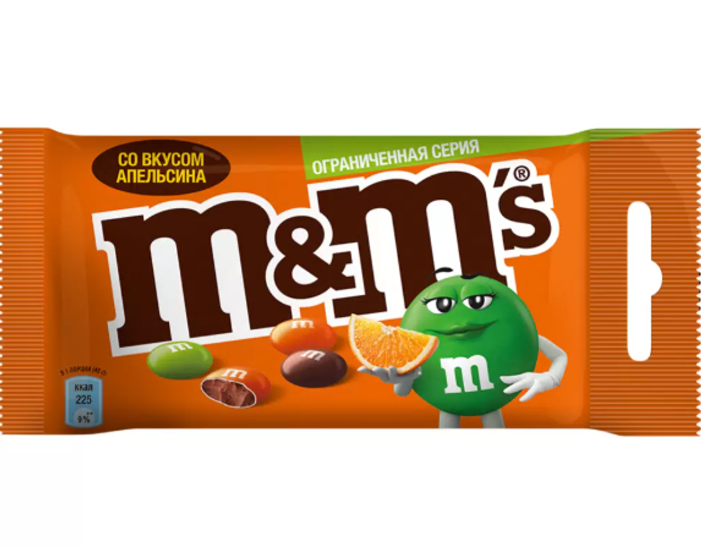Драже M&M's шоколад,апельсин 45г