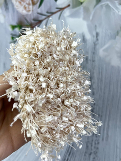 Тесьма с бахромой твидовая букле травка 35мм (1,5м в уп)