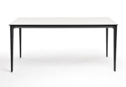 "Малага" обеденный стол из HPL 160х80см, цвет молочный, каркас черный