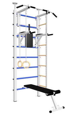 Шведская стенка Sv Sport враспор (Турник стандарт/Брусья/Скамья/Канат/Кольца/Лестница)