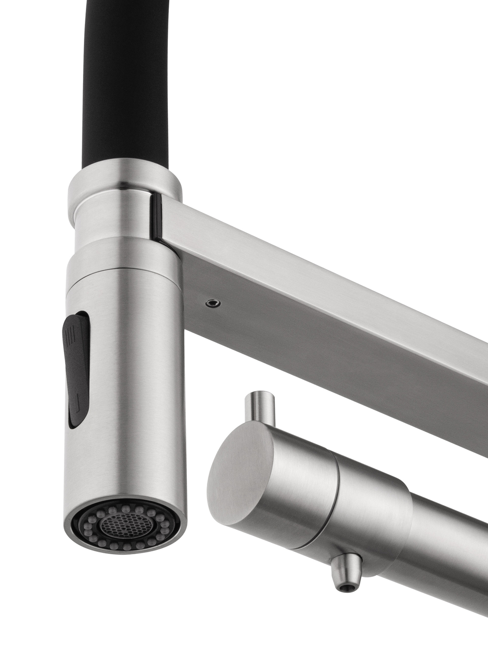 Смеситель для кухни с гибким изливом и подключением фильтра WONZON & WOGHAND, Брашированный никель (WW-88458007-BN)