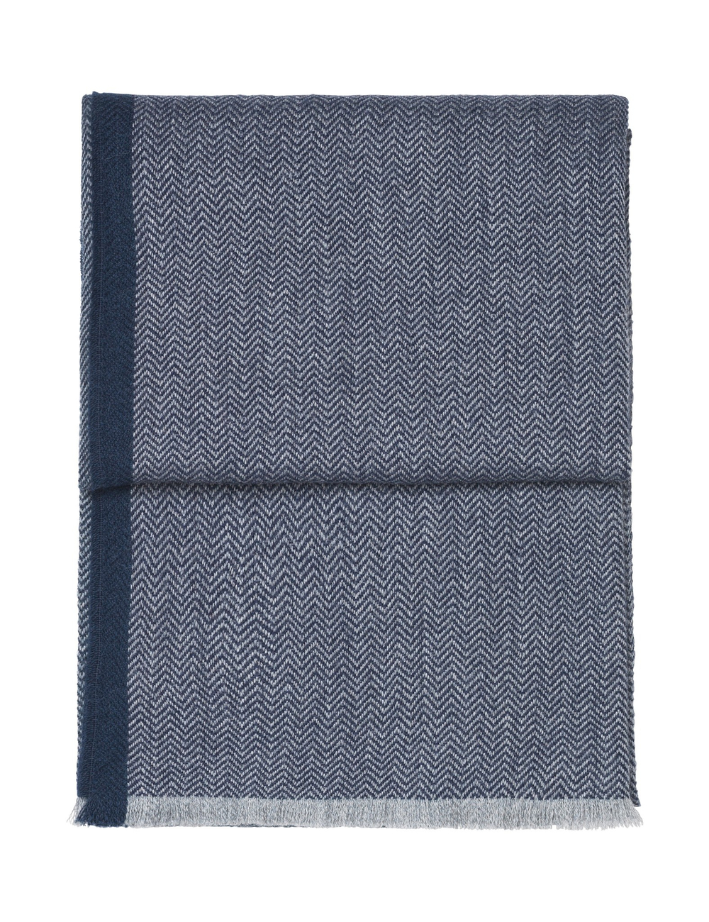 Плед 130x190 Elvang Herringbone dark blue-grey
