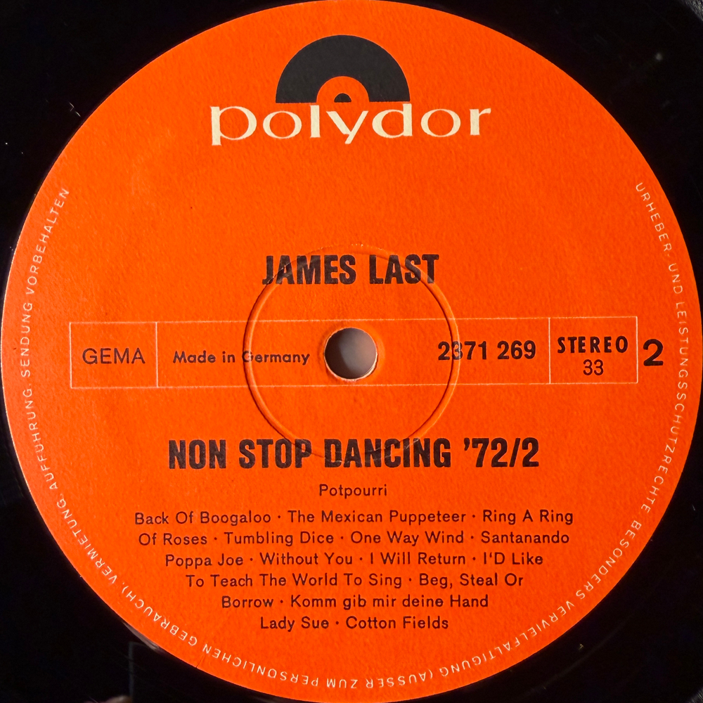 James Last ‎– Non Stop Dancing '72/2 (Германия 1972г.) Т