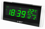 Часы VST-731W-4 C`/Дата, зеленое свечение USB питание