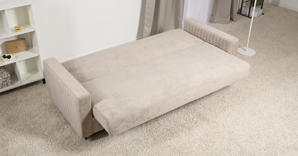 Изабель диван-кровать (велюр бежевый)