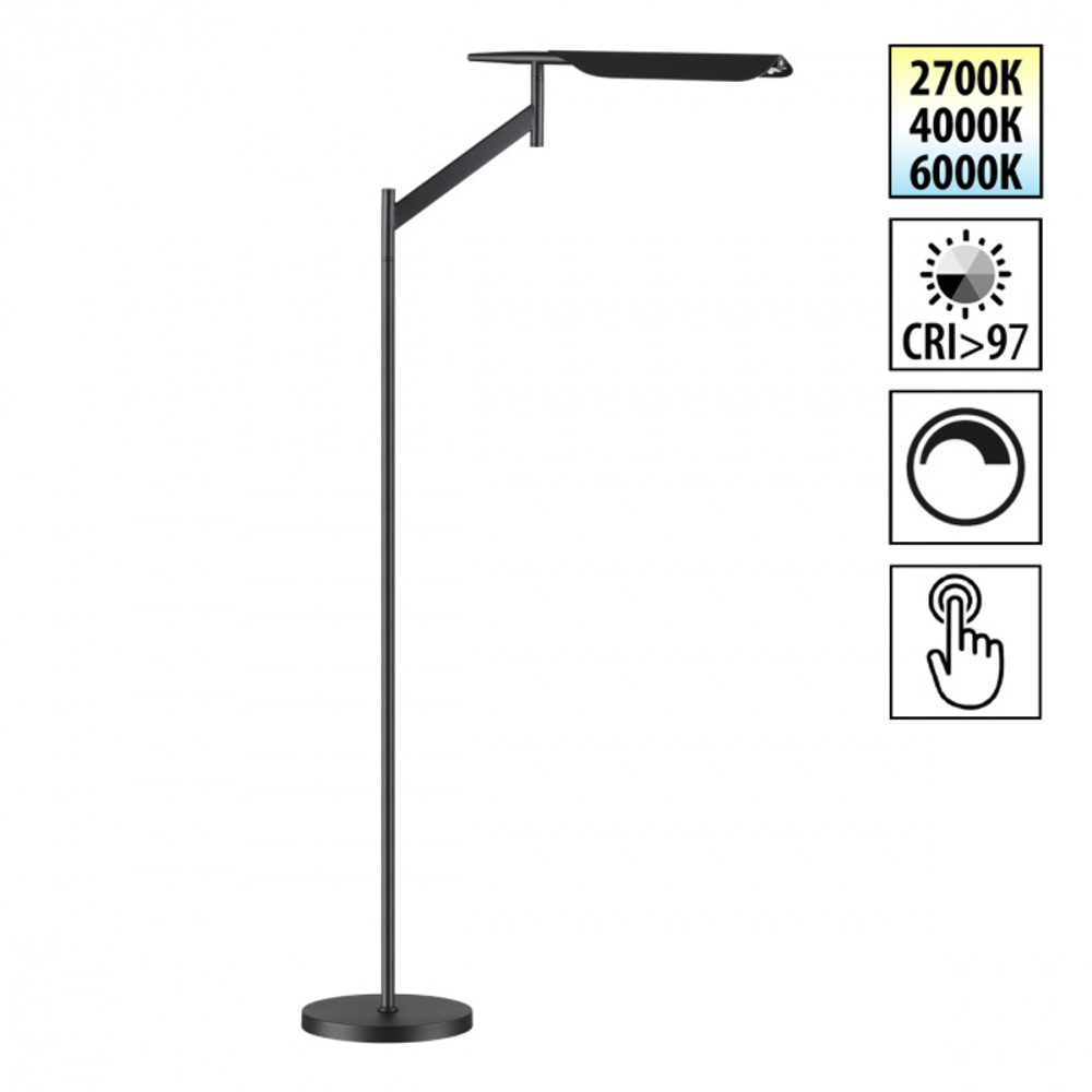 Торшер светодиодный Novotech 359542 LEDO NT25 000 черный диммир. со сменой цвет. темпер. (управление- сенсор) IP20 LED 14W 100-240V 2700К\4000К\6000К ALA
