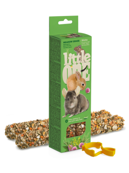 LITTLE ONE Палочки для морских свинок, кроликов, дегу и шиншилл с луговыми травами (2х55 г)