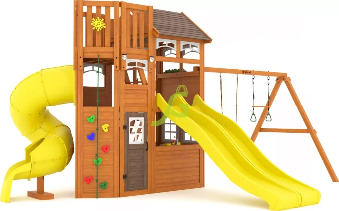 Детская площадка Клубный домик 4 Luxe с тремя горками