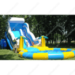 Надувной батут-горка с бассейном «Пляжный оазис», 21*7*7 м