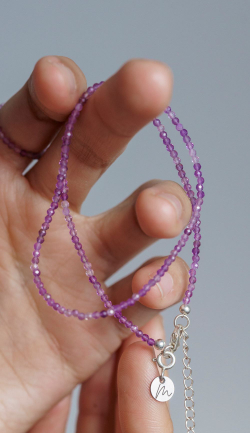 Чокер "Memo about Mind&Soul" из аметиста с удлинителем 33-38 см