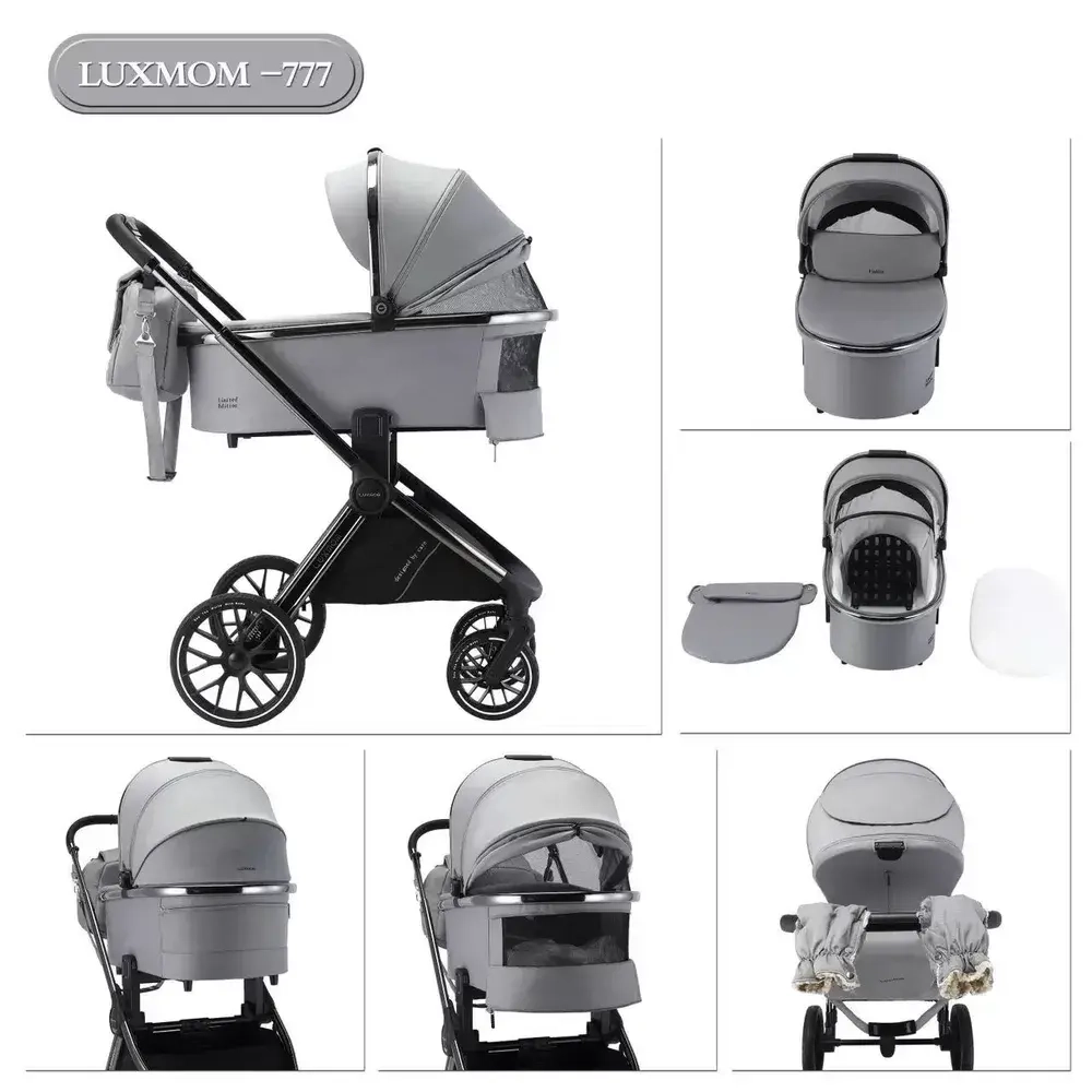 Детская коляска Luxmom 777 2в1 черная