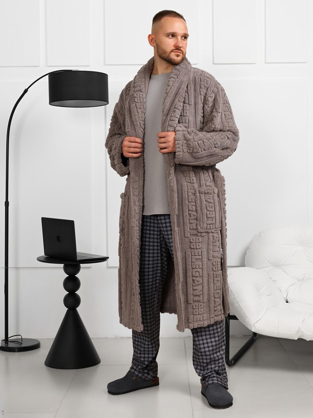 Халат мужской Идеал-3 Виотекс СЕРЫЙ