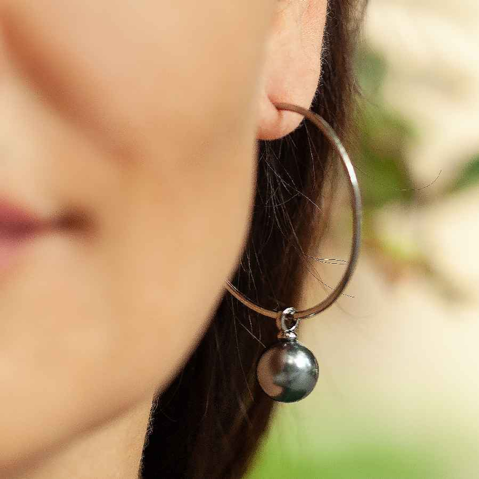 Серьги Possebon Graphite Pearl A0063.3 BW