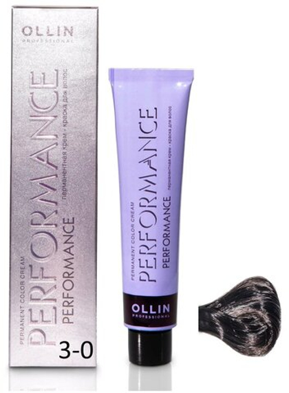 OLLIN PERFORMANCE 3/0 темный шатен 60мл Перманентная крем-краска для волос
