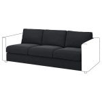 3-местная секция - IKEA VIMLE/ВИМЛЕ ИКЕА, 83х98х211 см, черный