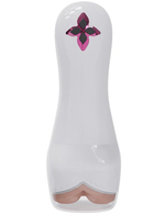 Белый вибромастурбатор Eveflow с функцией сосания и звуковым сопровождением