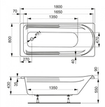 Акриловая ванна VAGNERPLAST HERA 180x80