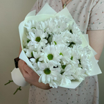 Букет из белых кустовых хризантем в фоамиране -S