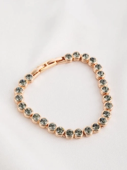 Браслет-дорожка Классик с черными кристаллами Swarovski
