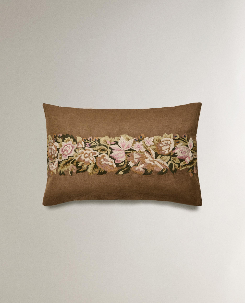 Zara Home наволочка декоративная из льна, светло-бежевый, в полоску, 40x60 см