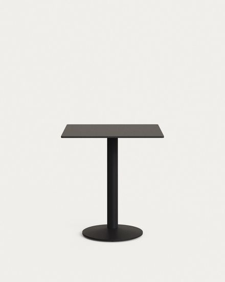 Esilda Уличный стол черный на черном металлическом основании 70 x 70 x 70 см