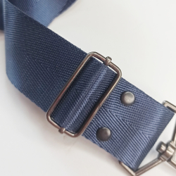 Гитарный ремень однотонный 4см Синий