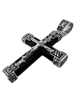 Крест деревянный с элементами серебра "Спаси и Сохрани"