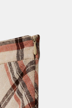 ZARA ЮБКА МИДИ В КЛЕТКУ, БЕЖЕВЫЙ