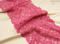 Эластичное кружево, ягодный оттенок, 19см (Артикул: EK-2167), м