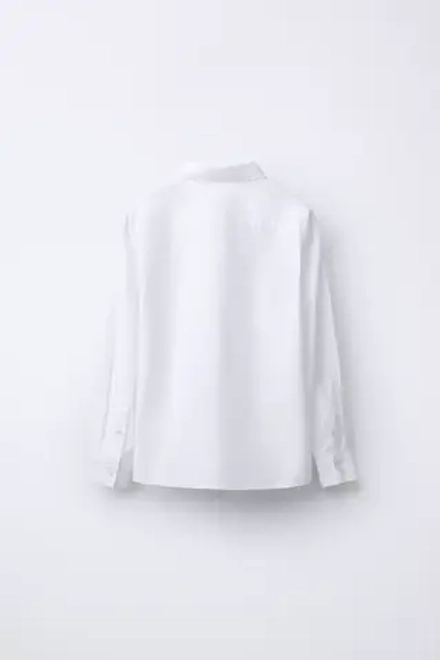 ZARA ОДНОТОННАЯ РУБАШКА, БЕЛЫЙ
