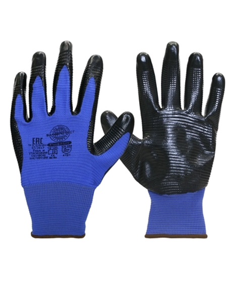 Перчатки "РифНит" (нейлон с черн.нитрилом,рифл.покрыт,13-й кл.)р.S,М,L,XL,кратно 12пар(х12х240)