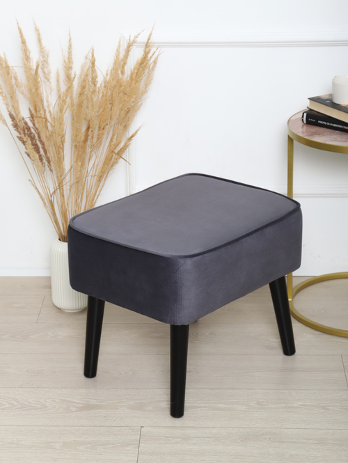 Пуф "Donatello"антивандальный велюр Grafit/венге. Для кухни, прихожей, салона красоты, офиса. 53х41х44см