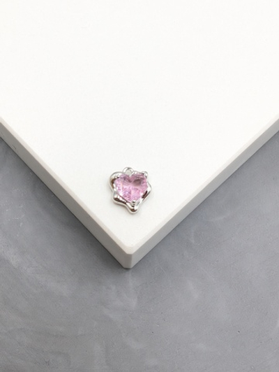 Подвеска асимметрия розовая, 12*11мм