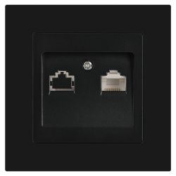 Розетка Intro Accent 6-303-05 информационная RJ45, IP20, СУ, антрацит | Intro