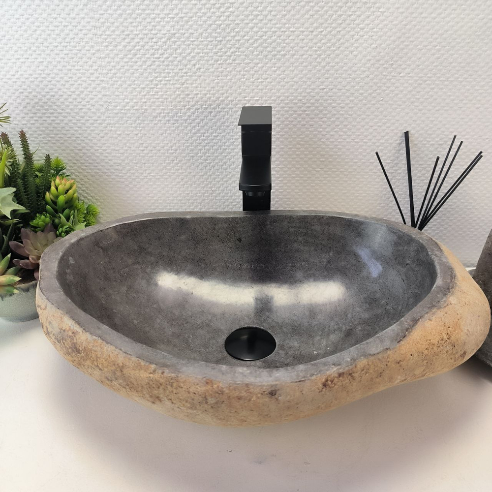 Раковина из речного камня RS-63588 (54*37*15) 0122