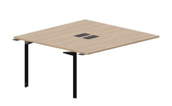 Составной стол на 2 рабочих места 158х156,6х75см (2 металлических  аутлета) - приставной элемент