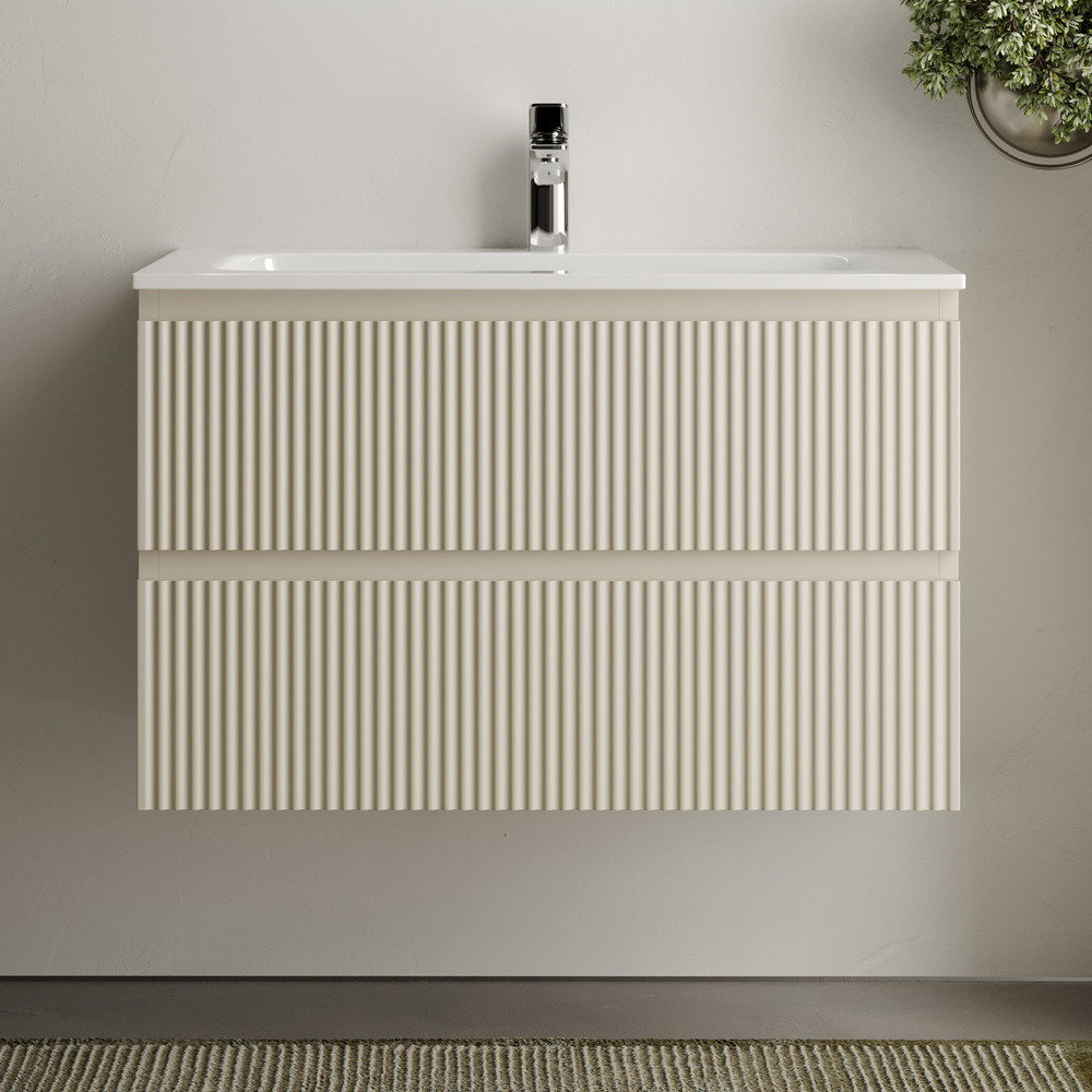 Тумба подвесная Sancos Snob R, Beige Soft 790х445х500, под столешницу без отверстия под смеситель, цвет Kreman