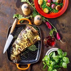 Чугунная сковорода-гриль Le Creuset, 30x27 см, Красная