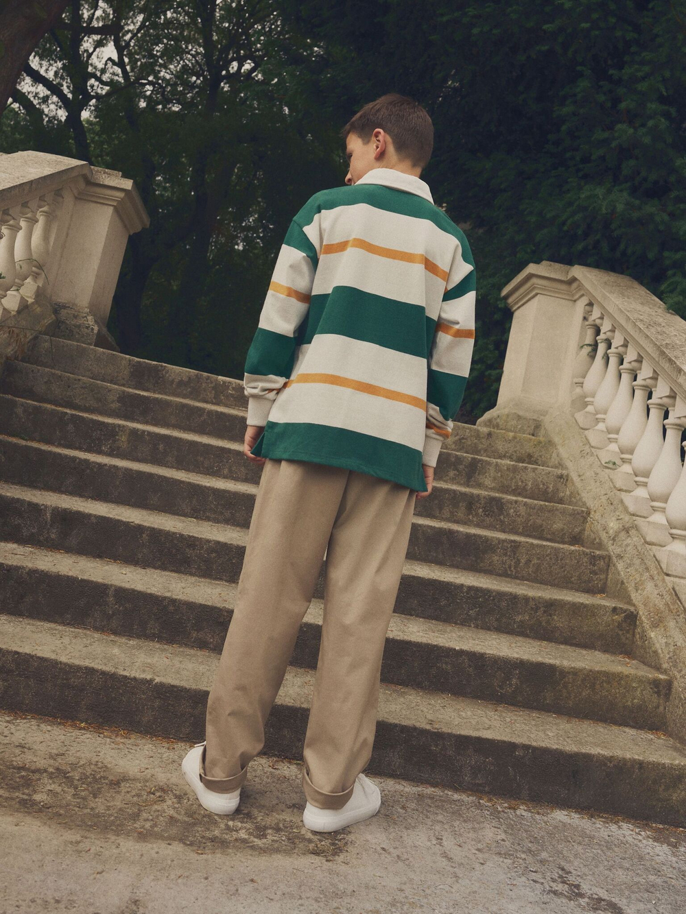 Поло с длинным рукавом для мальчика Next 981-003, Белый, Зеленый, Желтый