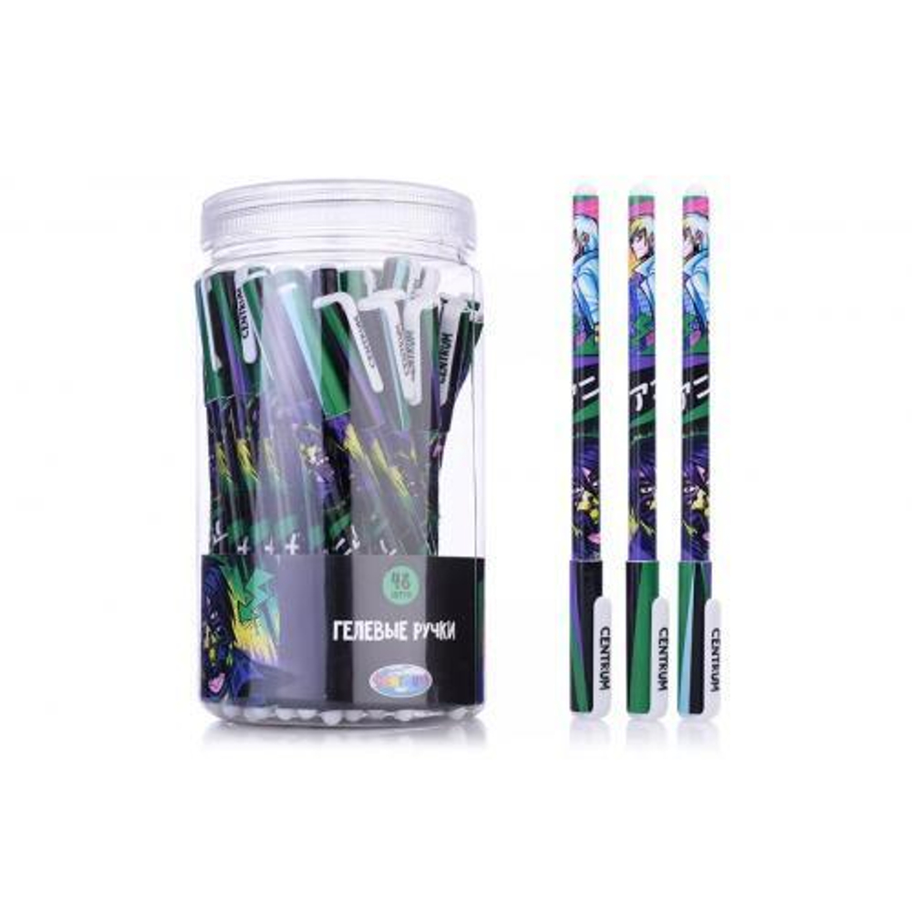 Ручка гелевая 0,5 мм, синяя "Аниме" (Центрум)