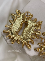 Серьги Скиапар. золотые с замочной скважиной со стразами