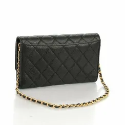 Стеганый кошелек Chanel Caviar на съемной цепочке
