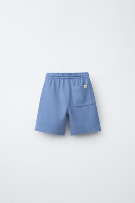 ZARA ШОРТЫ-БЕРМУДЫ В СТИЛЕ РУСТИК, СИНИЙ