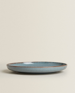 ZARA HOME ФАРФОРОВАЯ ДЕСЕРТНАЯ ТАРЕЛКА С ОБОДКОМ ПОД СТАРИНУ