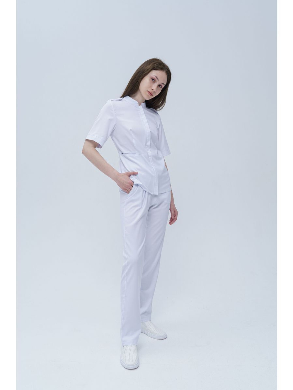 Рубашка медицинская женская на молнии TZ400